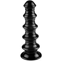 Duży Korek Analny Z Prążkami I Przyssawką Elastyczne Dildo Analne Unisex