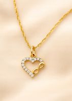 Złoty Łańcuszek 585 Naszyjnik Serce Nieskończoność dla kobiety ZŁOTO