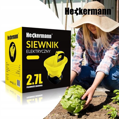 SIEWNIK AUTOMATYCZNY ELEKTRYCZNY ROZSIEWACZ NASION NAWOZU SOLI 2,7L na Arena.pl