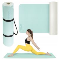 GRUBA MATA DO ĆWICZEŃ FITNESS PILATES ANTYPOŚLIZGOWA Z UCHWYTEM TPE