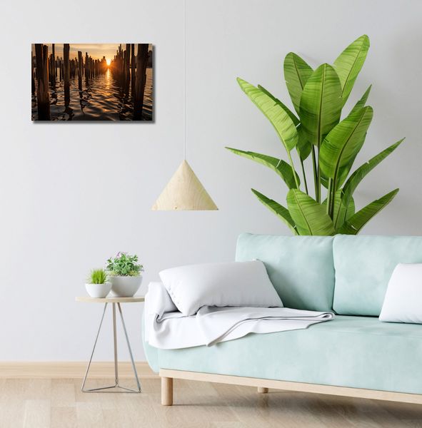Obraz 50x30cm Zachód Słońca przy Palach zdjęcie 2