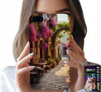 ETUI DO IPHONE ( 7 PLUS ) - MALOWNICZA ULICZKA Z KAWIARNIĄ + SZKŁO