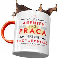 Kubek Pomarańczowy Dla Agenta Jestem Agentem Z Nadrukiem Ze Zdjęciem