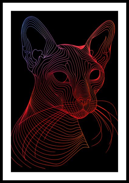 Plakat 40x60cm Cyfrowa Kocica zdjęcie 3