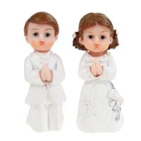 FIGURKI OZDOBY KOMUNIJNE 2SZT CHŁOPIEC I DZIEWCZYNKA PARA KOMUNIA PREZENT
