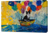 Obraz 100x70cm Kot na Łodzi