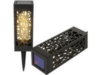 Lampa lampka solarna ogrodowa ażurowa led lampion wbijana ciepły biały