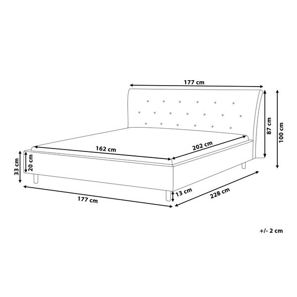Łóżko tapicerowane 160 x 200 cm jasnoszare SAVERNE zdjęcie 9