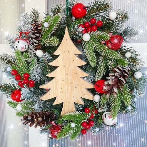 HANDMADE 50 Wianek Mikołaj świąteczny wieniec stroik na drzwi skrzat worek na Arena.pl