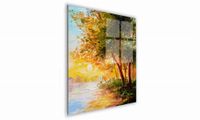 OBRAZ NA SZKLE KWADRATOWY 70x70cm 021 Drzewa nad rzeką