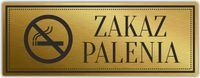 Tabliczka Złota Srebrna na drzwi ZAKAZ PALENIA