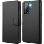 Etui Skórzane z Klapką Portfel do Samsung Galaxy S21 Plus Czarne