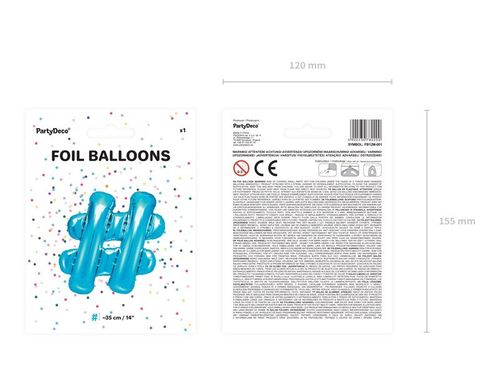 "Balon foliowy #, 35cm, niebieski"_PDE na Arena.pl