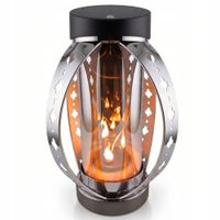 Lampion solarny LED 26,5 cm srebrny ZNICZ płomień 3D czujnik ruchu