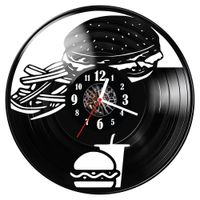 Zegar ścienny z płyty winylowej Fast food 1248.14