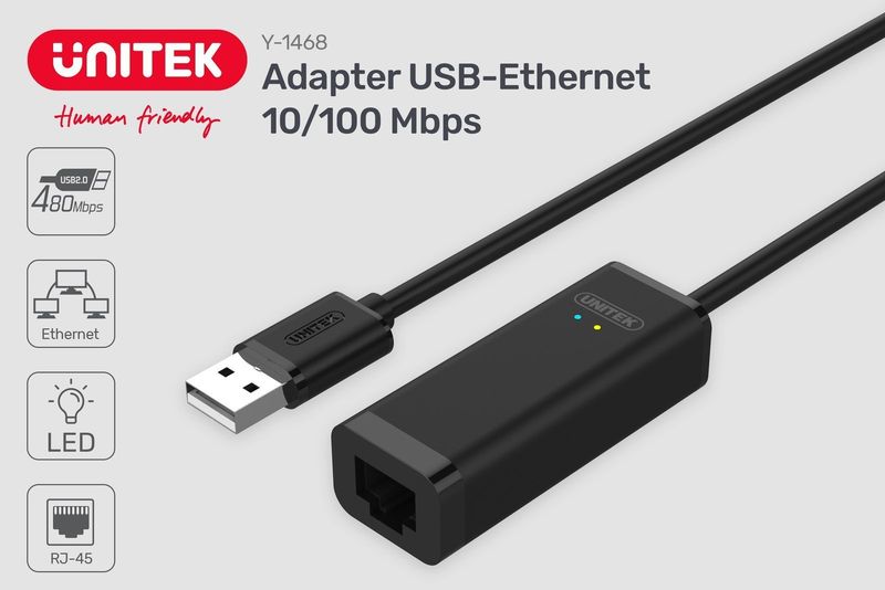 Unitek Y-1468 adapter USB-Ethernet 10/100Mbps zdjęcie 3