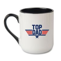 KUBEK „TOP DAD” Wzór - Elegant Coffee Czarny 330 ml