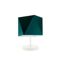 Lampka PASADENA abażur zieleń butelkowa stelaż biały