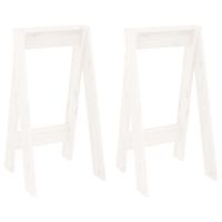 Stołki, 2 szt., białe, 40x40x75 cm, lite drewno sosnowe