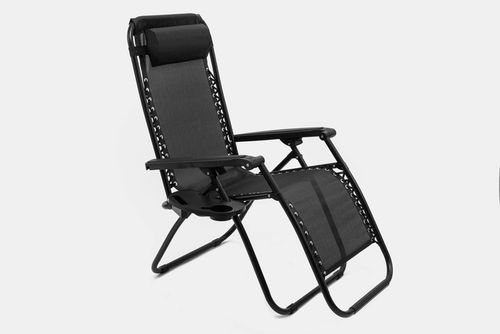 LEŻAK OGRODOWY Z PODNÓŻKIEM, ZAGŁÓWKIEM I STOLIKIEM NA NAPOJE ZERO GRAVITY na Arena.pl