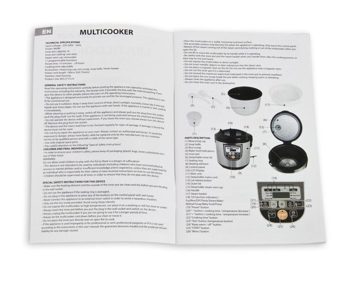 Multicooker ESPERANZA EKG011 zdjęcie 8