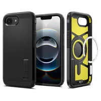Etui Spigen Tough Armor z MagSafe na iPhone 16e z podstawką - czarne
