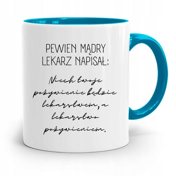 Kubek Błękitny Dla Doktora Pewien Mądry Lekarz Z Nadrukiem Ze Zdjęciem zdjęcie 1