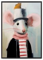 Plakat dla dziecka portret szczurek 61x91 cm w czarnej ramie