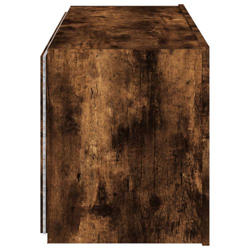 Ścienna szafka TV z LED, przydymiony dąb, 100x35x41 cm na Arena.pl