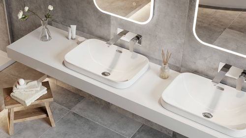 Hasko umywalka nablatowa/wpuszczana 57x39 cm prostokątna, biały połysk na Arena.pl