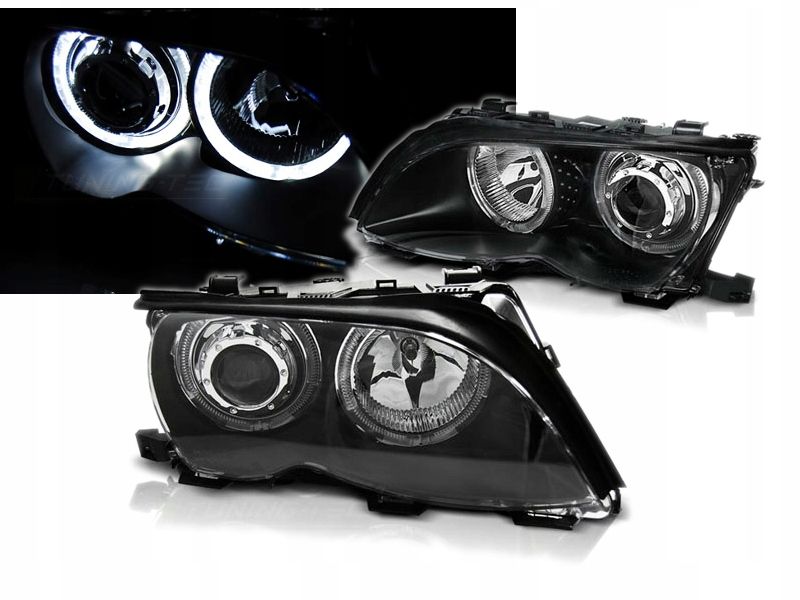LAMPY Do BMW E46 Od 2001 Do 2005 SEDAN TOURING BIAŁE Ringi LED GRATIS H7 zdjęcie 2
