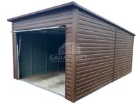 GARAŻ BLASZANY 3,5X6 BRAMA UCHYLNA DREWNOPODOBNY CIEMNY ORZECH GB401