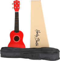 Ukulele sopranowe drewniane błyszczące UK-12 Czerwone z Pokrowcem ZESTAW