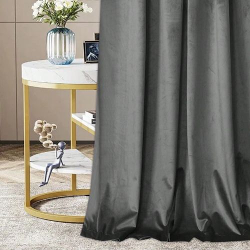 zasłona welurowa na taśmie - ciemnoszara na Arena.pl