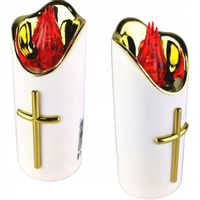 DUŻA ŚWIECA LED NA BATERIE WKŁAD DO ZNICZY 12,5cm DO ZNICZA WKŁADY