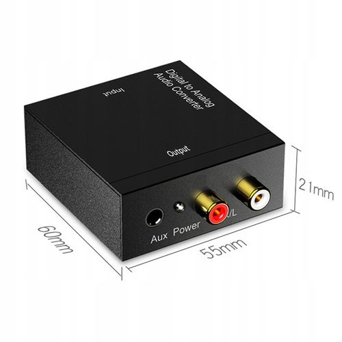 OPTYCZNY KONWERTER COAXIAL TOSLINK/SPDIF RCA 2X CINCH 192KHz ZASILACZ na Arena.pl