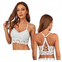 TP01 BIAŁY KORONKOWY TOP BIUSTONOSZ KRÓTKI PUSH UP RAMIĄCZKA DEKOLT 38 M