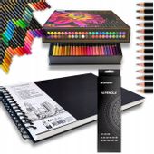 MEGA ZESTAW KREDKI PROFESJONALNE OŁÓWKI SZKICOWNIK A4 DO SZKICOWANIA GRATIS