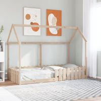 Rama łóżka dziecięcego z domkiem, 90x190 cm, drewno sosnowe
