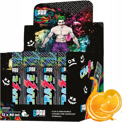 Przedtreningówka SHOT CRAZE Ultra Mocna Kofeina Beta-Alanina Tauryna Siła na Arena.pl