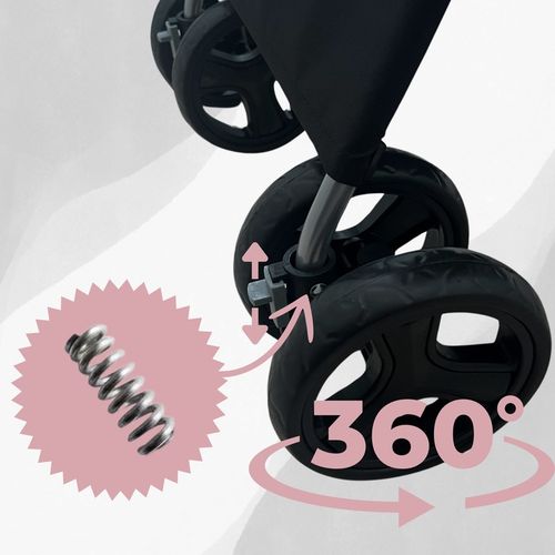 WÓZEK SPACEROWY DLA PSA KOTA Z PODUSZKĄ SKŁADANY TRANSPORTER 20 KG CZARNY na Arena.pl