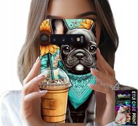 ETUI DO SAMSUNG GALAXY S10 PLUS - BULDOG COFFI LOVE, SŁONECZNIKI, PSI CASE