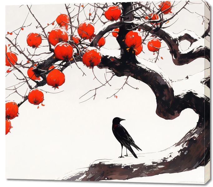Obraz 100x90cm Kruk przy Drzewie zdjęcie 1