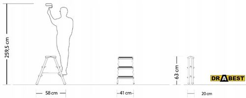 Drabina podest 3 Stopniowa taboret na Arena.pl