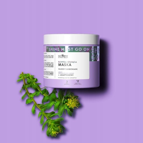 Rewitalizująca maska do włosów farbowanych z adaptogenami so!flow 400 ml zdjęcie 10