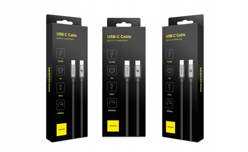Spacecase Usb-C To Usb-C Cable 2M 60W Cl02 zdjęcie 16