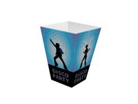 Pudełka na popcorn Disco Party niebieskie, 6 szt.