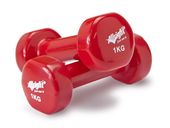 Hantle, hantelki zestaw do ćwiczeń 2x1 kg ciężarki fitness żeliwne winylowe