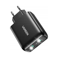 Ładowarka sieciowa do telefonu 2x USB-A 36W QC3.0 - czarna