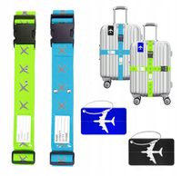 2x Pasy do Walizek pas zabezpieczający walizki spinający bagaz + 2etykiety